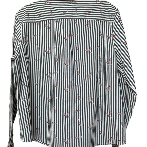 Champagne Flute Striped Button Down Quinn Boy Fit Wedding Shower Celebration - Picture 5 of 13